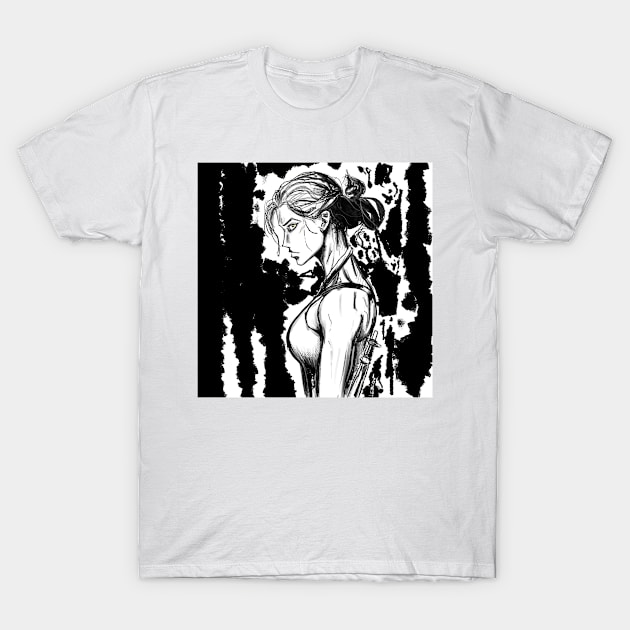 adventure woman ecopop sketch art T-Shirt by jorge_lebeau